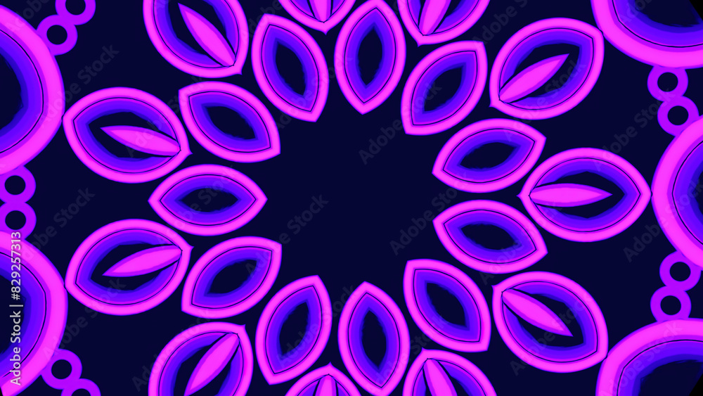 Poster abstract motion that forms a circle ornament pattern. design. kaleidoscope with oval shapes.