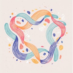 Obraz premium A mesmerizing abstract shape with fluid, interlocking curves in vibrant shades