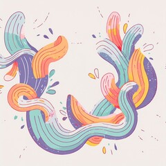 Obraz premium A mesmerizing abstract shape with fluid, interlocking curves in vibrant shades