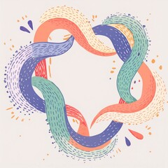 Obraz premium A mesmerizing abstract shape with fluid, interlocking curves in vibrant shades