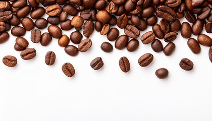 Naklejka premium coffee beans on white background