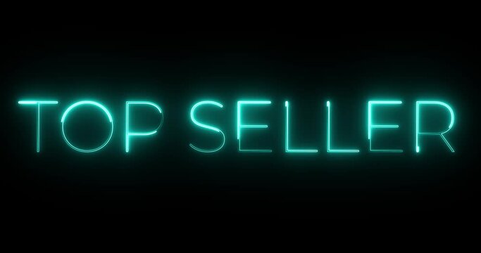 top seller neon text animation