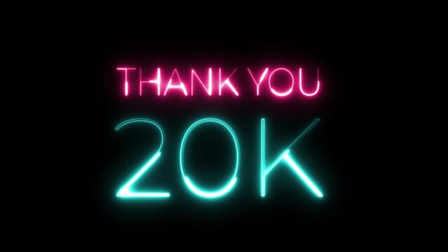 thank you 20k neon text animation