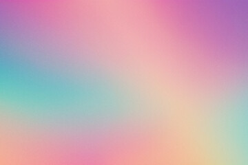 Abstract colorful gradient background with grainy style effect. Retro colorful pastel grainy wallpaper.