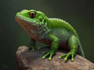 Fototapeta premium green iguana on a branch