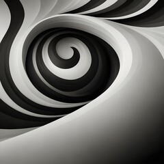 black and white spiral abstract background