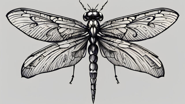 AI image generate dragonfly logo and icon