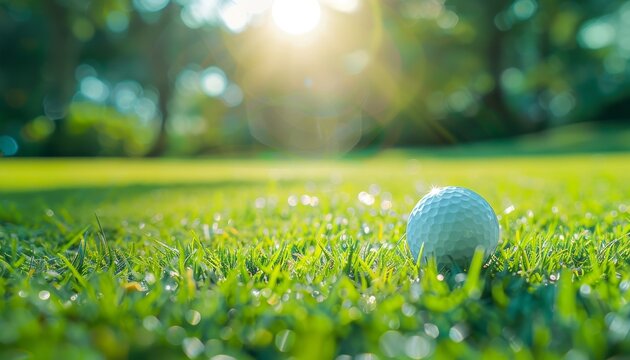 Precision skills for health relaxation required in golf Beautiful landscape background