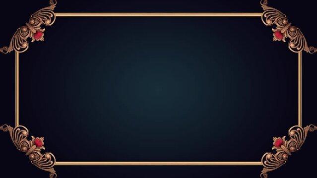 motion background, ornamental frame on dark background