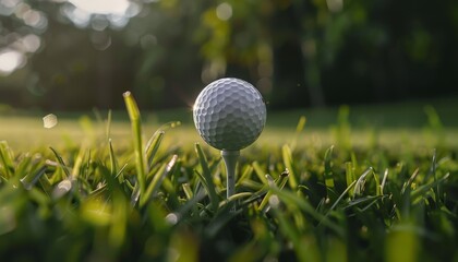 Ready to practice a tee supports a golf ball