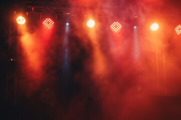 Rock concert with floodlight scene Blurred background Web banner design element