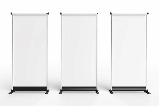 Roll up banner isolated on white background