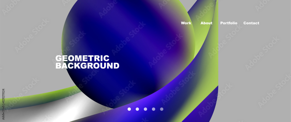 Aufkleber Bright multicolored geometric abstract shapes. Minimal trendy simplicity concept. Modern overlapping forms