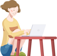 Girl working on her laptop