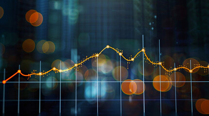 A minimalist line art illustration of a line graph showing profit increase, photographed with a professional camera.