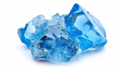 Fototapeta premium Stunning blue topaz on white backdrop