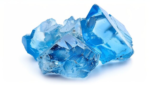 Stunning blue topaz on white backdrop