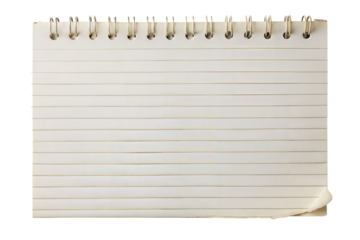 Notebook Paper Hole – Torn Spiral Edge: A piece of notebook paper with a torn spiral edge, giving an authentic notebook feel, isolated on a white background.
