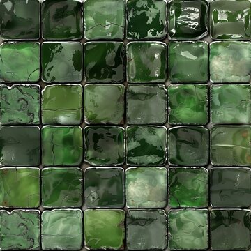 Green tile crack Texture background