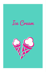 birthday card with heart ice cream flyer 