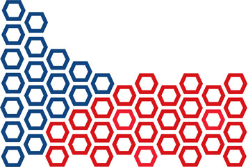 Flag of  World Nation With Hexagonal Shape