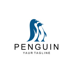 Fototapeta premium Penguin logo design. Simple and clean simple Penguin Icon vector on white background, Ideal illustration for business branding