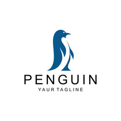 Penguin logo design. Simple and clean simple Penguin Icon vector on white background, Ideal illustration for business branding