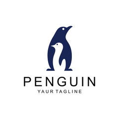 Penguin logo design. Simple and clean simple Penguin Icon vector on white background, Ideal illustration for business branding