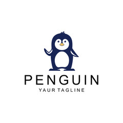 Penguin logo design. Simple and clean simple Penguin Icon vector on white background, Ideal illustration for business branding