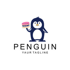 Penguin logo design. Simple and clean simple Penguin Icon vector on white background, Ideal illustration for business branding