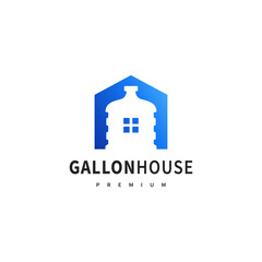 gallon house vector illustration for drink water refill agent logo design