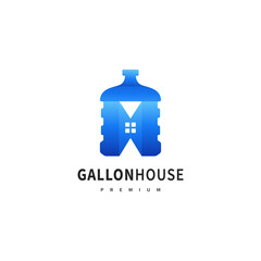gallon house vector illustration for drink water refill agent logo design 2
