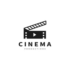 clapperboard for cinema productions logo design illustration 2