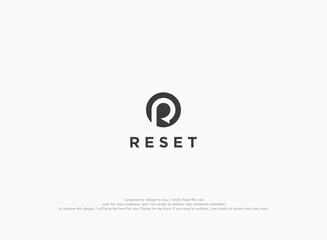 reset logo. A simple logo design with clean colors and neat design curves.