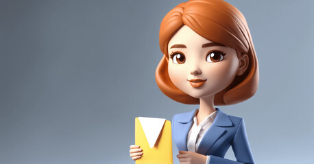 Business Women at Work, 3d Illustration of Business women, Generative AI