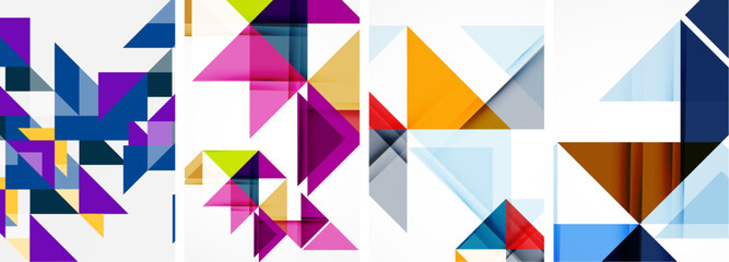 Triangle poster set for wallpaper, business card, cover, poster, banner, brochure, header, website