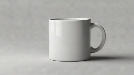 Fototapeta premium blank white mug mockup isolated on white background, coffee cup mock up cutout on empty backdrop