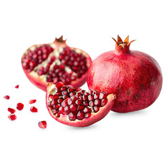 Pomegranate Isolated on A Transparent Background.