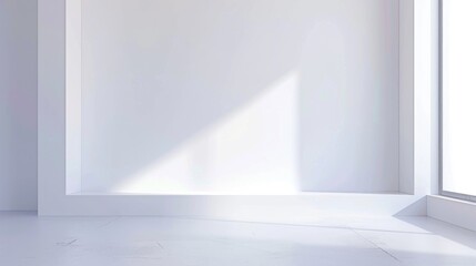 Fototapeta premium Abstract setting with a pristine white empty area and a seamless background .