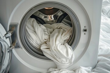 White clothes in washing machine