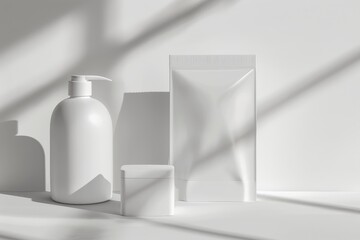 White product packaging on white background