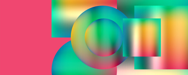 Obraz premium Colorful metallic geometric shapes. Vector Illustration For Wallpaper, Banner, Background, Card, Book Illustration, landing page