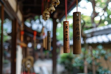 Wind chimes at a temple in Japan