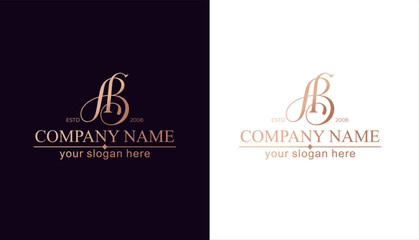 AB logo. BA letter logo template elements. personal monogram. Vector elegant logo. letter AB logo design