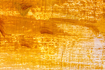 vibrant yellow canvas background with orange brush strokes.