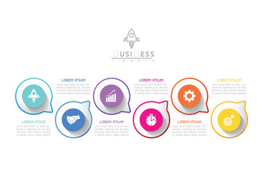 Vector infographic business presentation template with circular interconnection with 6  options.
