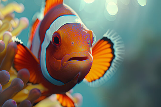 Clown fish in the coral reef