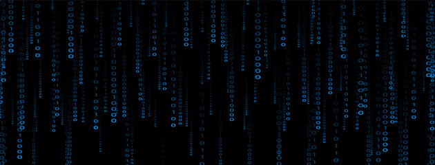 Binary Code Digital Falling Numbers: A Matrix Style Background for Tech Businesses, digital rain effect, code encryption, data security, network infrastructure, machine learning,