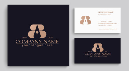 AB logo. BA letter logo template elements. personal monogram. Vector elegant logo. letter AB logo design