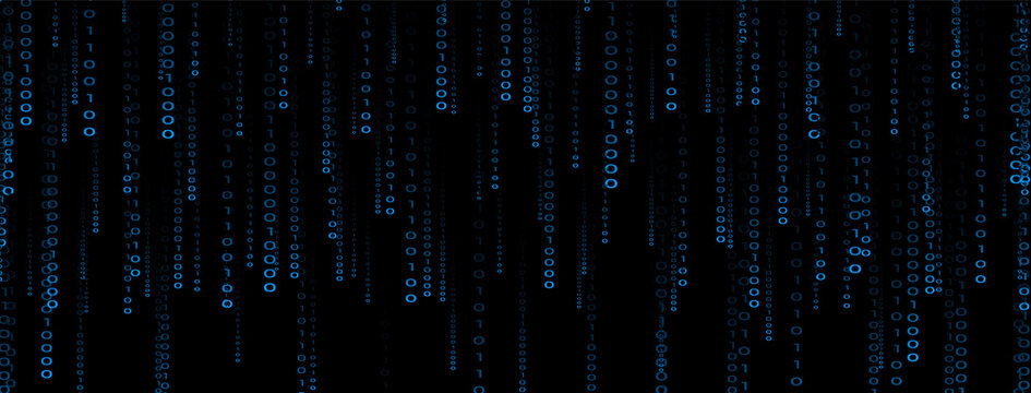 Binary Code Digital Falling Numbers: A Matrix Style Background for Tech Businesses, digital rain effect, code encryption, data security, network infrastructure, machine learning,